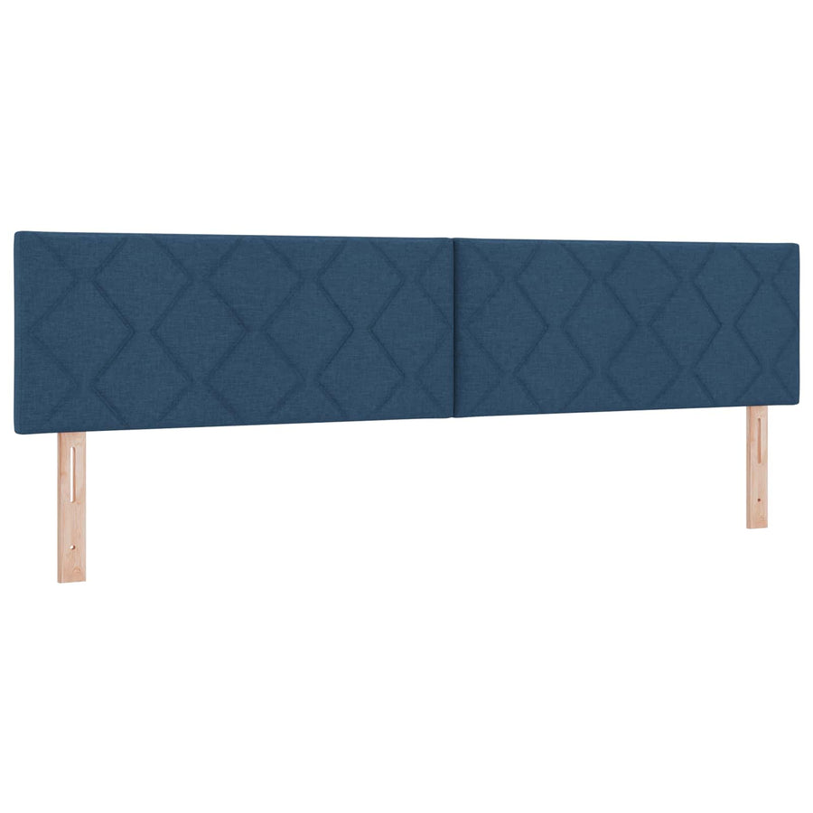 Boxspringbed met matras met hoofdeinde Blauw 200 x 200 cm Stof