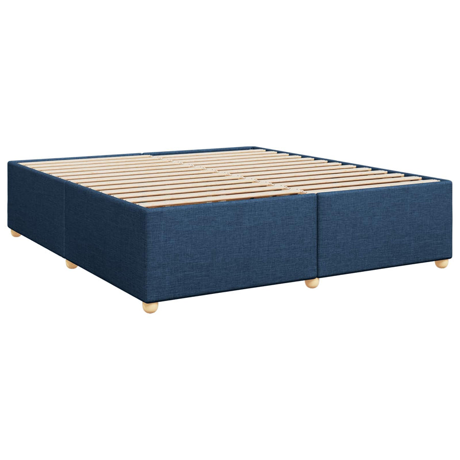 Boxspringbed met matras met hoofdeinde Blauw 200 x 200 cm Stof