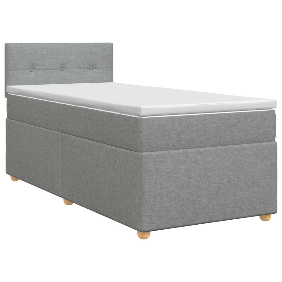 Boxspringbed met matras Lichtgrijs 90 x 190 cm Stof