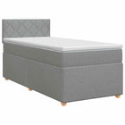 Boxspringbed 90x190 cm lichtgrijs stof