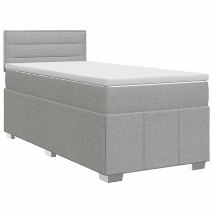 Boxspringbed met matras Lichtgrijs 80 x 200 cm Stof