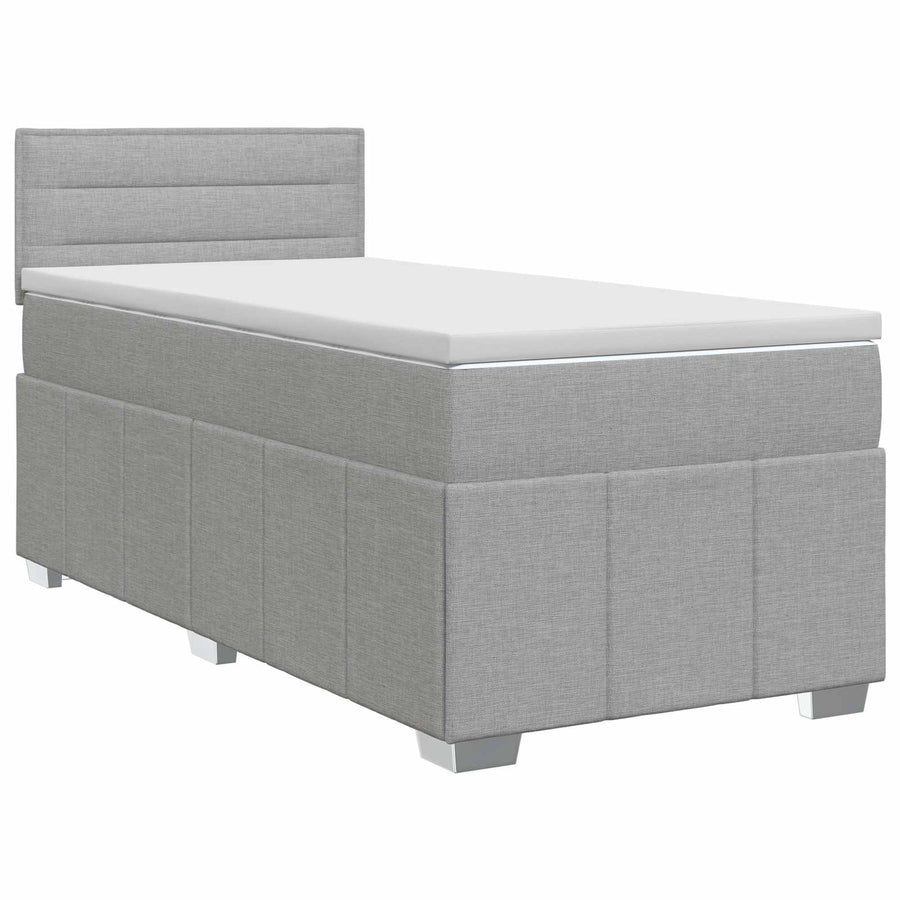 Boxspringbed met matras Lichtgrijs 80 x 200 cm Stof