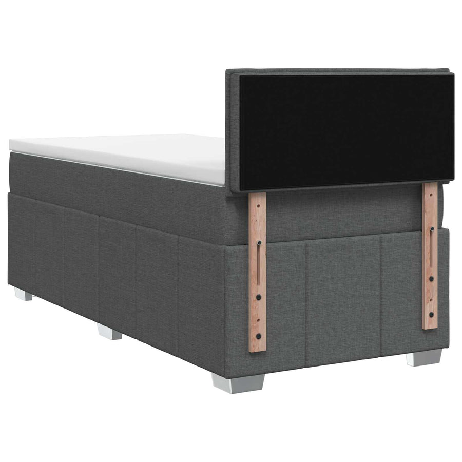 Boxspringbed met matras Donkergrijs 80 x 200 cm Stof
