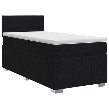 Boxspringbed met matras met hoofdeinde Zwart 80 x 200 cm Stof