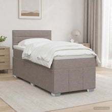 Boxspringbed met matras met hoofdeinde Taupe 100 x 200 cm Stof