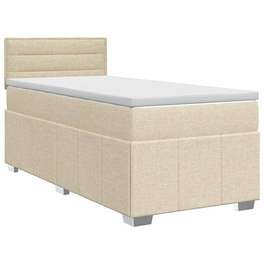 Boxspringbed met matras Crèmekleurig 80 x 200 cm Stof