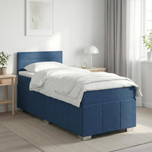 Boxspringbed met matras met hoofdeinde Blauw 90 x 200 cm Stof