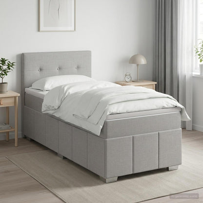 Boxspringbed met matras Lichtgrijs 100 x 200 cm Stof