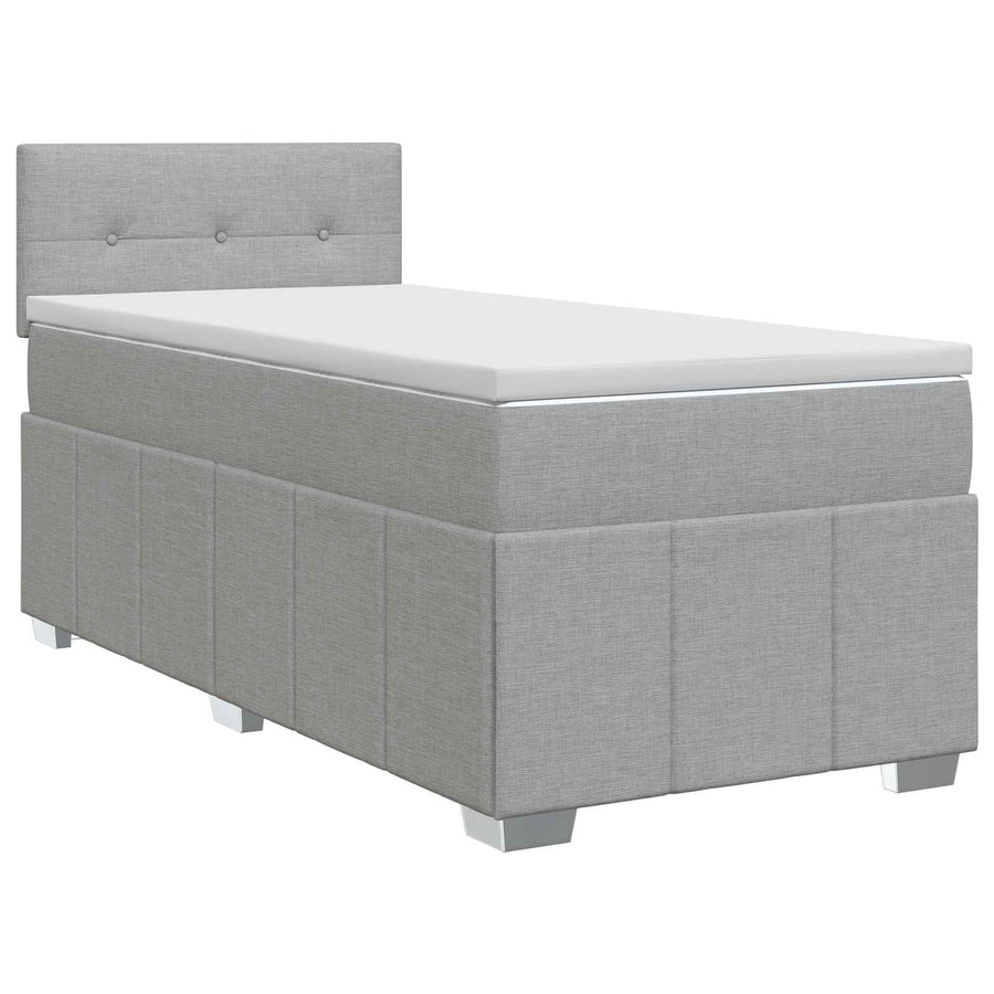Boxspringbed met matras Lichtgrijs 80 x 200 cm Stof