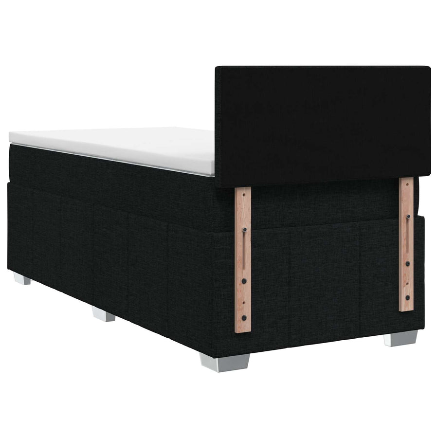 Boxspringbed met matras met hoofdeinde Zwart 80 x 200 cm Stof