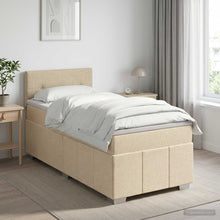 Boxspringbed met matras Crèmekleurig 90 x 200 cm Stof