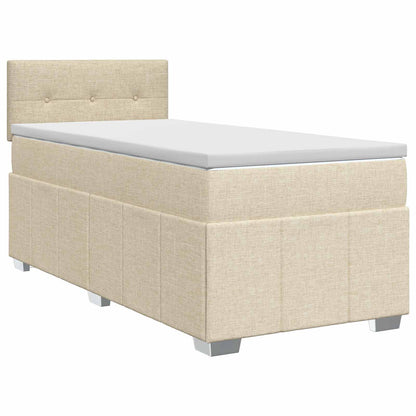 Boxspringbed met matras Crèmekleurig 80 x 200 cm Stof