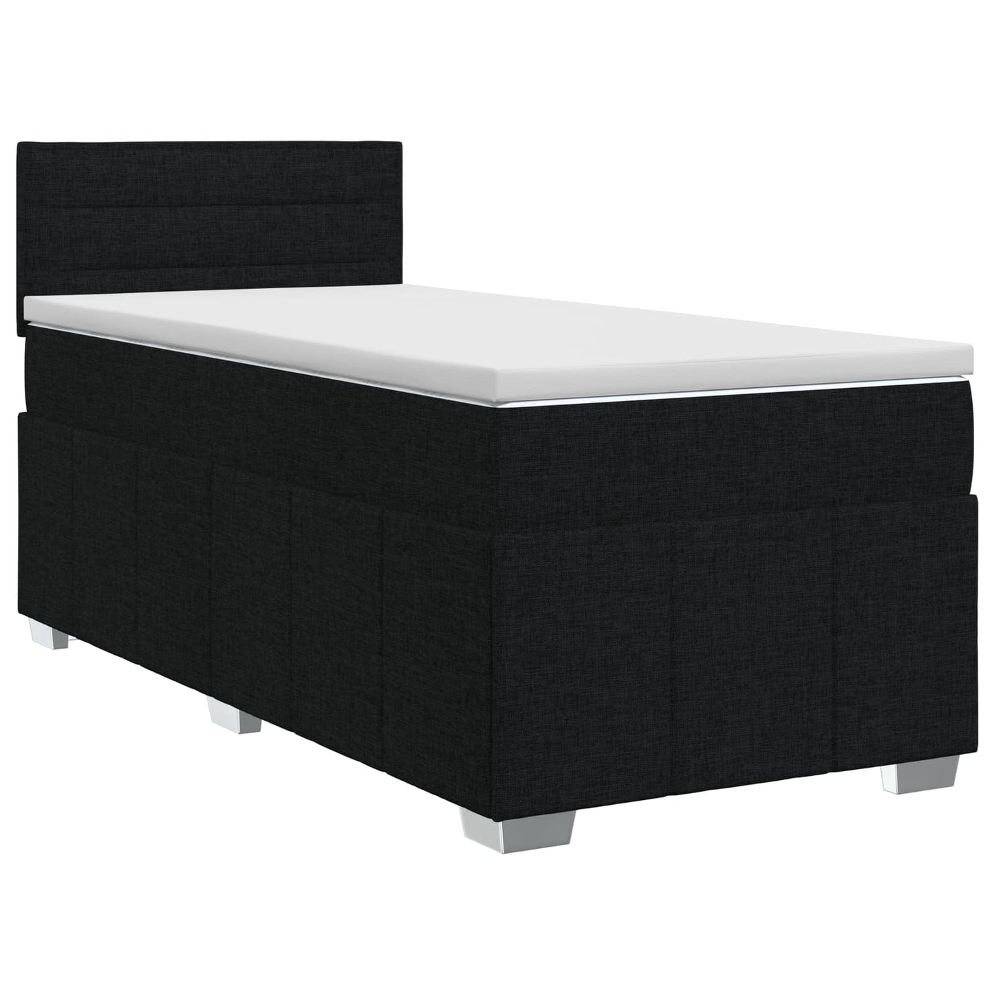Boxspringbed met matras met hoofdeinde Zwart 90 x 190 cm Stof