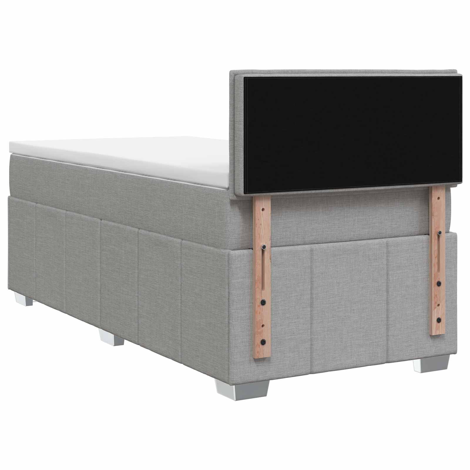 Boxspringbed met matras Lichtgrijs 90 x 200 cm Stof