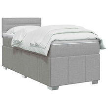 Boxspringbed met matras Lichtgrijs 90 x 200 cm Stof