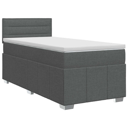 Boxspringbed met matras Donkergrijs 90 x 200 cm Stof