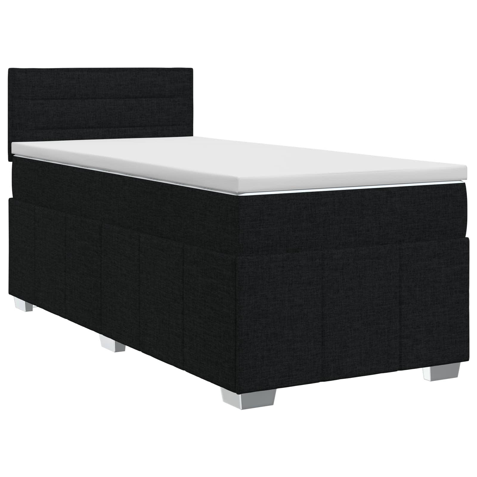 Boxspringbed met matras met hoofdeinde Zwart 90 x 200 cm Stof