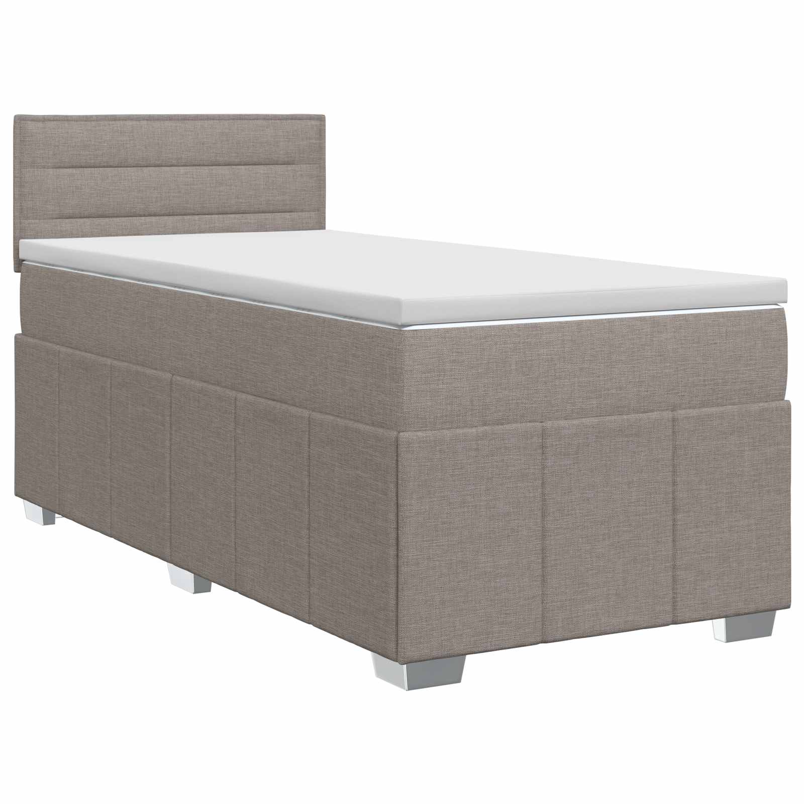 Boxspringbed met matras met hoofdeinde Taupe 90 x 200 cm Stof