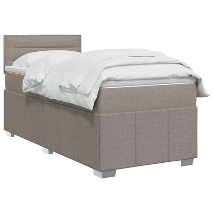 Boxspringbed met matras met hoofdeinde Taupe 90 x 200 cm Stof