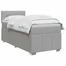 Boxspringbed met matras Lichtgrijs 90 x 200 cm Stof