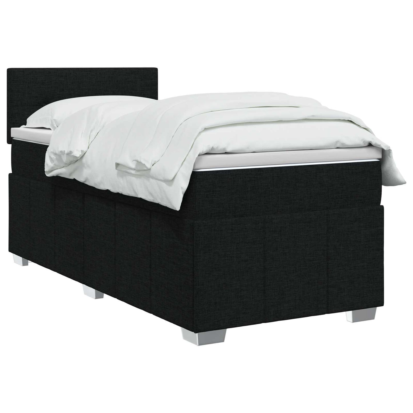Boxspringbed met matras met hoofdeinde Zwart 90 x 200 cm Stof