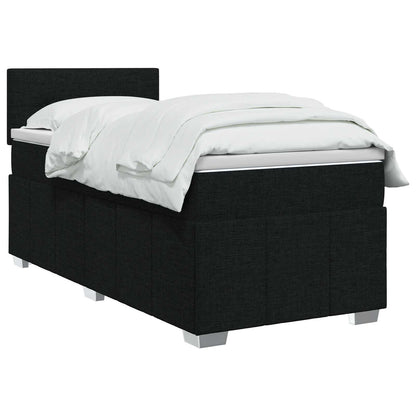 Boxspringbed met matras met hoofdeinde Zwart 90 x 200 cm Stof