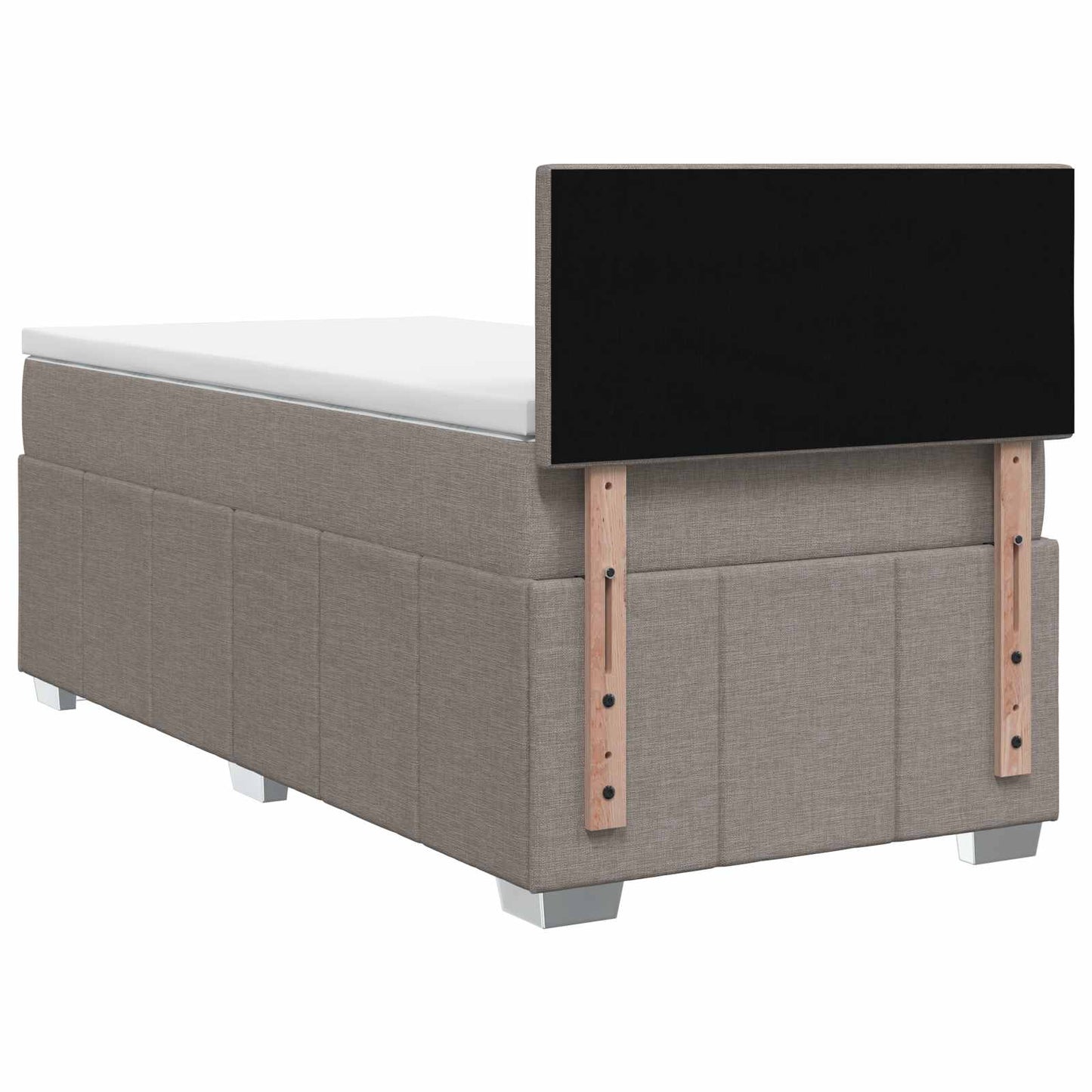 Boxspringbed met matras met hoofdeinde Taupe 90 x 200 cm Stof