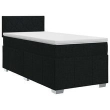 Boxspringbed met matras met hoofdeinde Zwart 90 x 200 cm Stof