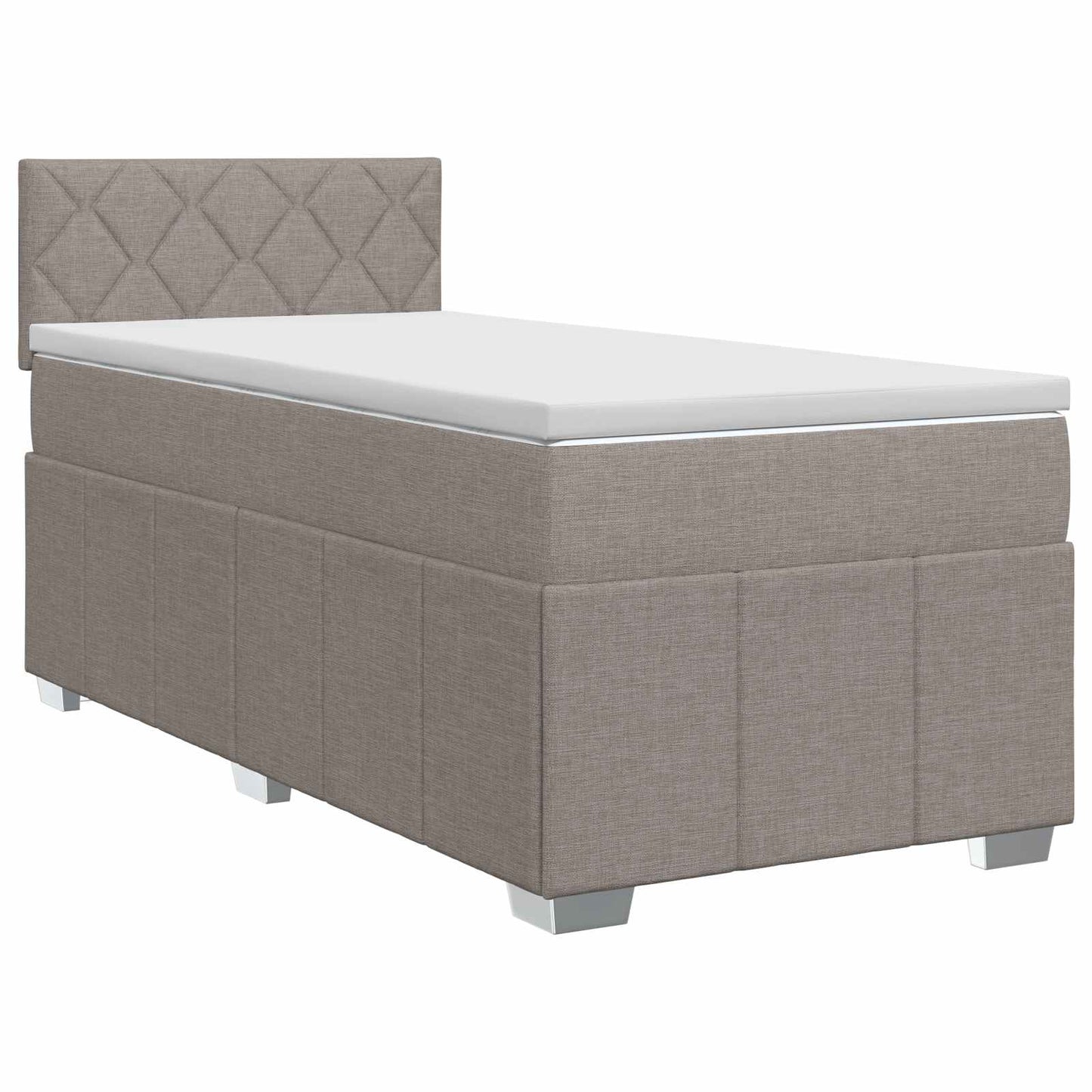 Boxspringbed met matras met hoofdeinde Taupe 90 x 200 cm Stof