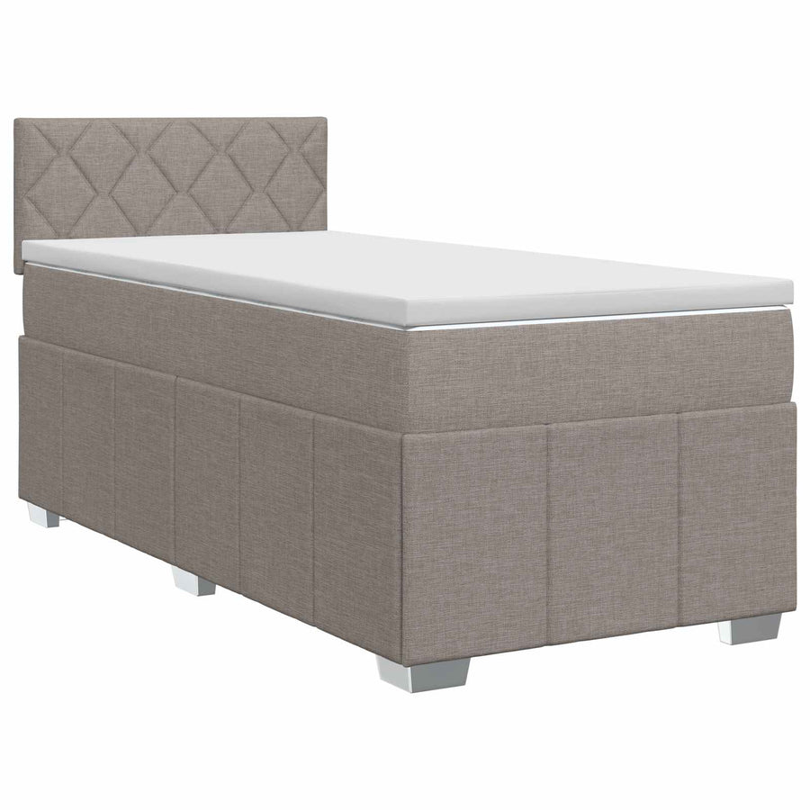 Boxspringbed met matras met hoofdeinde Taupe 90 x 200 cm Stof