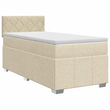 Boxspringbed met matras Crèmekleurig 90 x 200 cm Stof