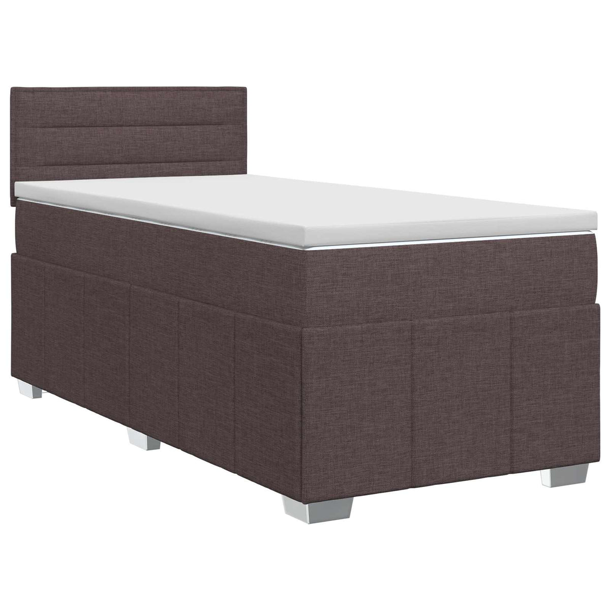 Boxspringbed met matras Donkerbruin 100 x 200 cm Stof