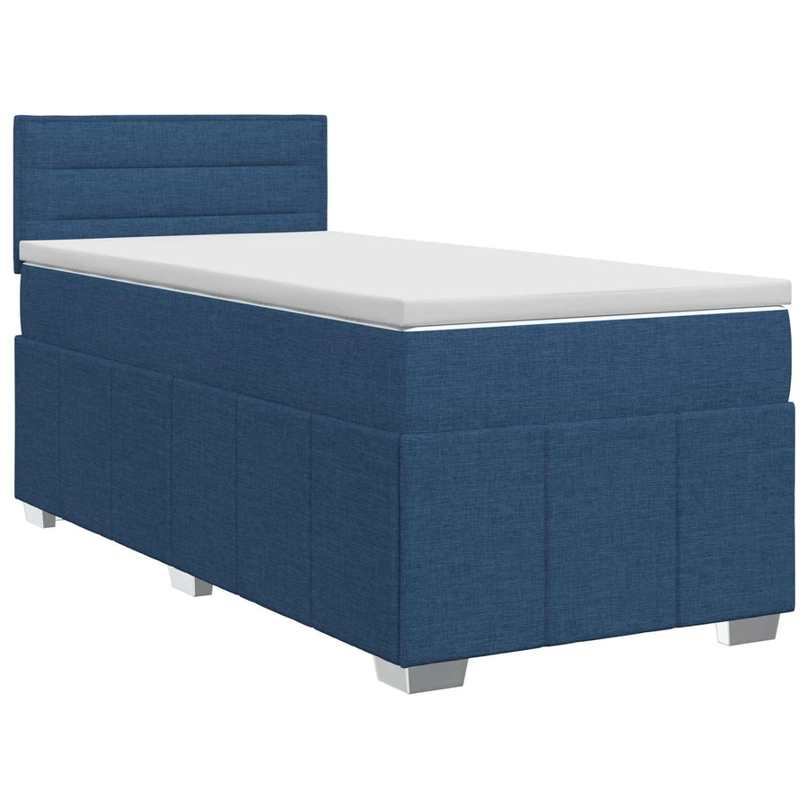 Boxspringbed met matras met hoofdeinde Blauw 100 x 200 cm Stof