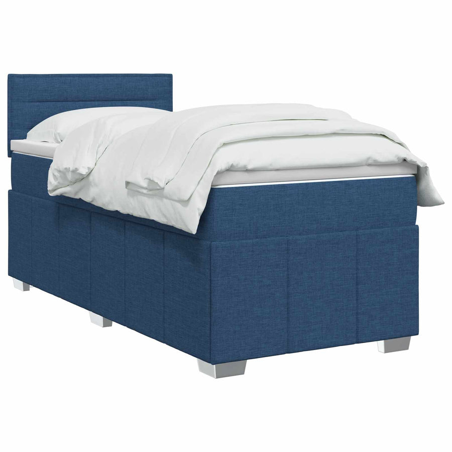 Boxspringbed met matras met hoofdeinde Blauw 100 x 200 cm Stof