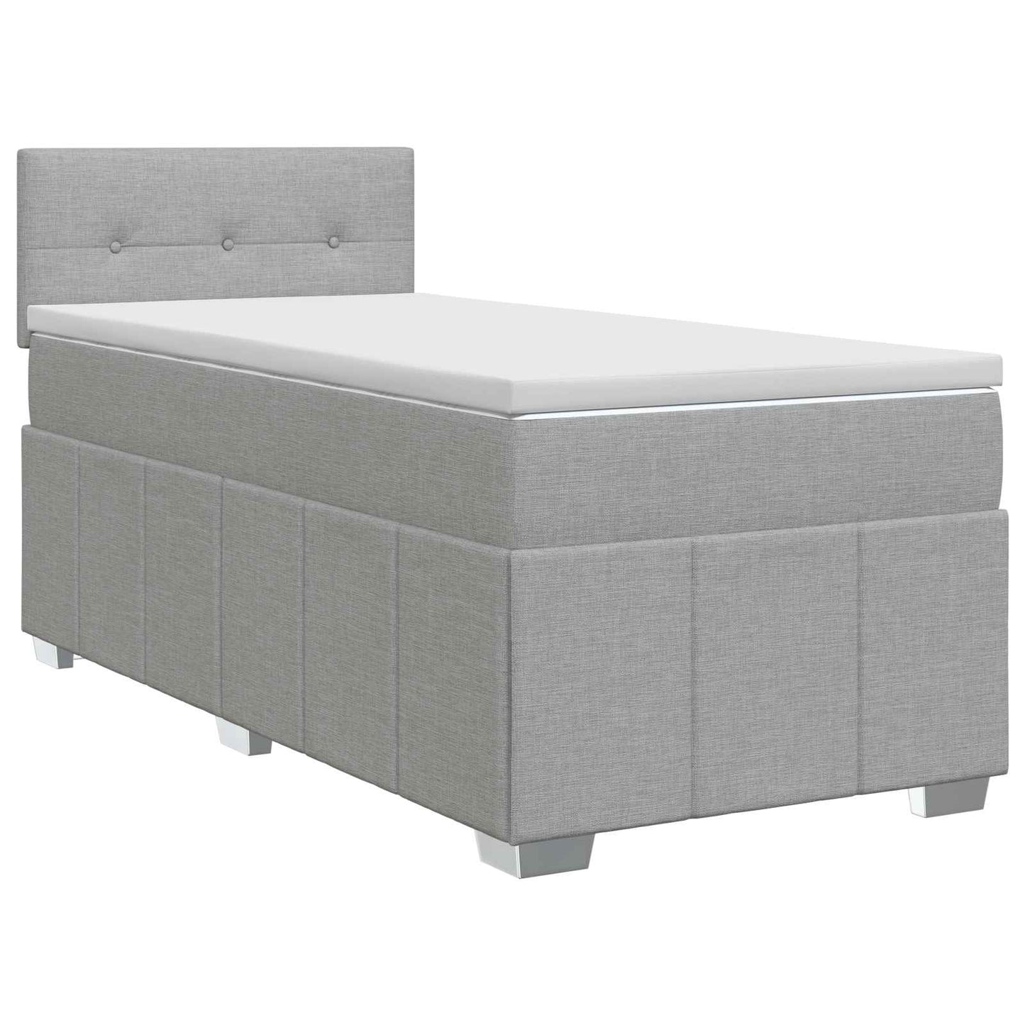 Boxspringbed met matras Lichtgrijs 100 x 200 cm Stof