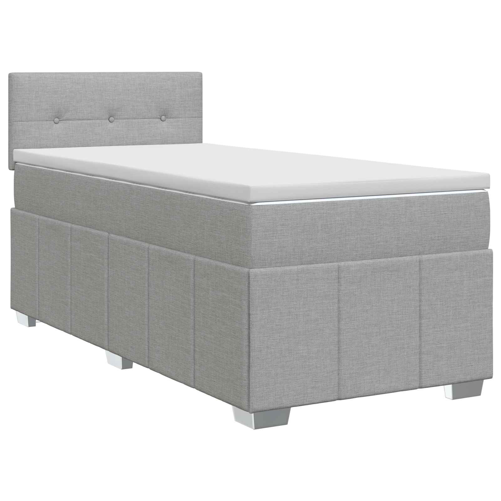 Boxspringbed met matras Lichtgrijs 100 x 200 cm Stof