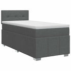 Boxspringbed 100x200 cm donkergrijs met matras