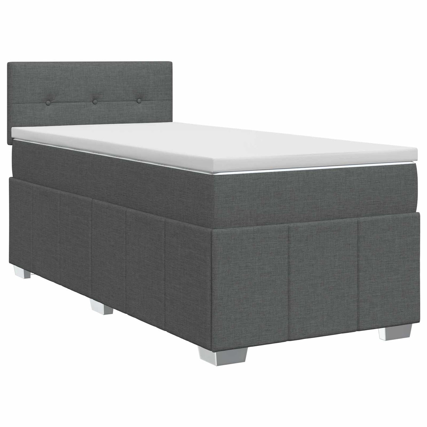 Boxspringbed met matras Donkergrijs 100 x 200 cm Stof