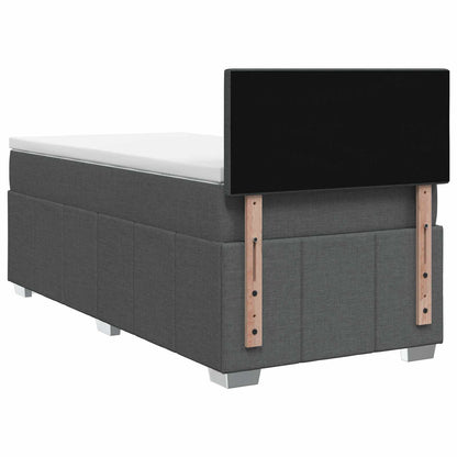 Boxspringbed met matras Donkergrijs 100 x 200 cm Stof
