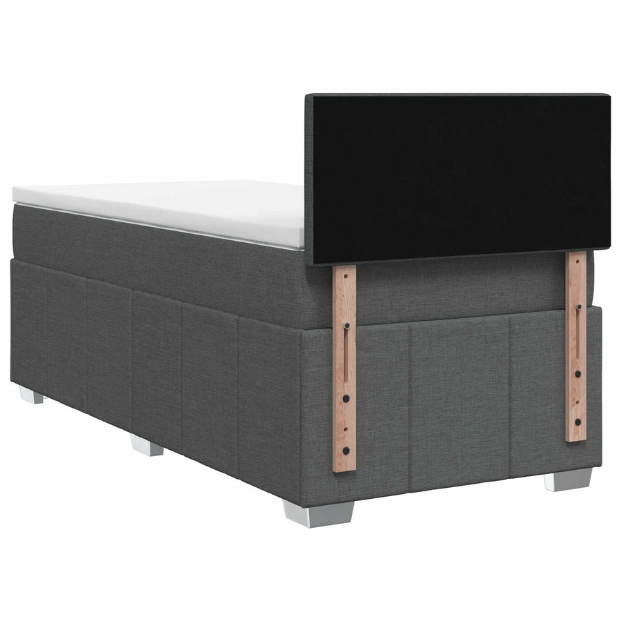 Boxspringbed met matras Donkergrijs 100 x 200 cm Stof