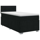 Boxspringbed 100x200 cm zwart stof met hoofdeinde