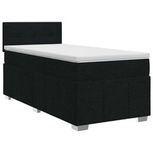 Boxspringbed met matras met hoofdeinde Zwart 100 x 200 cm Stof