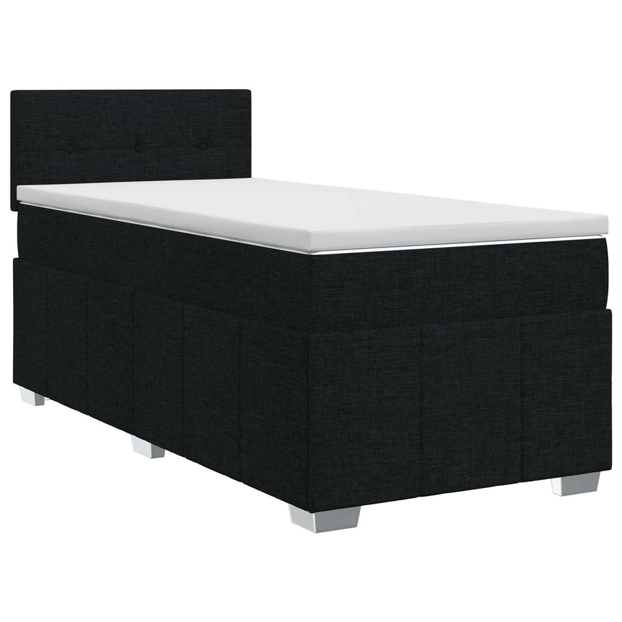 Boxspringbed met matras met hoofdeinde Zwart 100 x 200 cm Stof