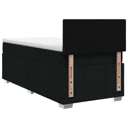 Boxspringbed met matras met hoofdeinde Zwart 100 x 200 cm Stof