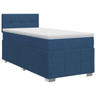 Boxspringbed 100x200 cm blauw met matras en hoofdeinde