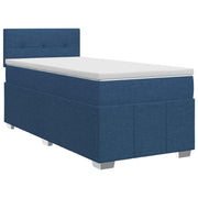 Boxspringbed 100x200 cm blauw met matras en hoofdeinde