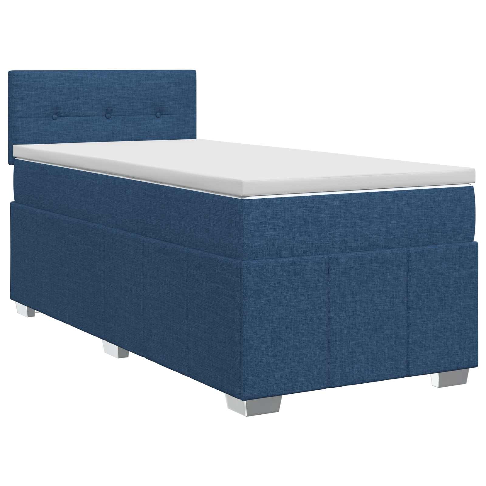 Boxspringbed met matras met hoofdeinde Blauw 100 x 200 cm Stof