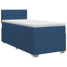 Boxspringbed met matras met hoofdeinde Blauw 100 x 200 cm Stof