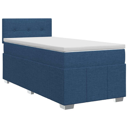 Boxspringbed met matras met hoofdeinde Blauw 100 x 200 cm Stof