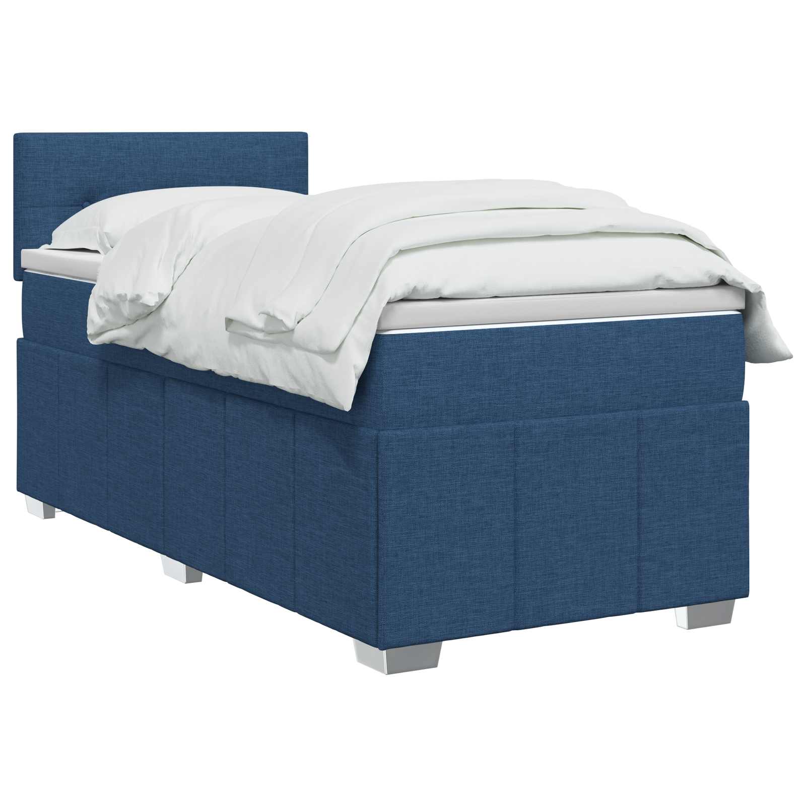 Boxspringbed met matras met hoofdeinde Blauw 100 x 200 cm Stof